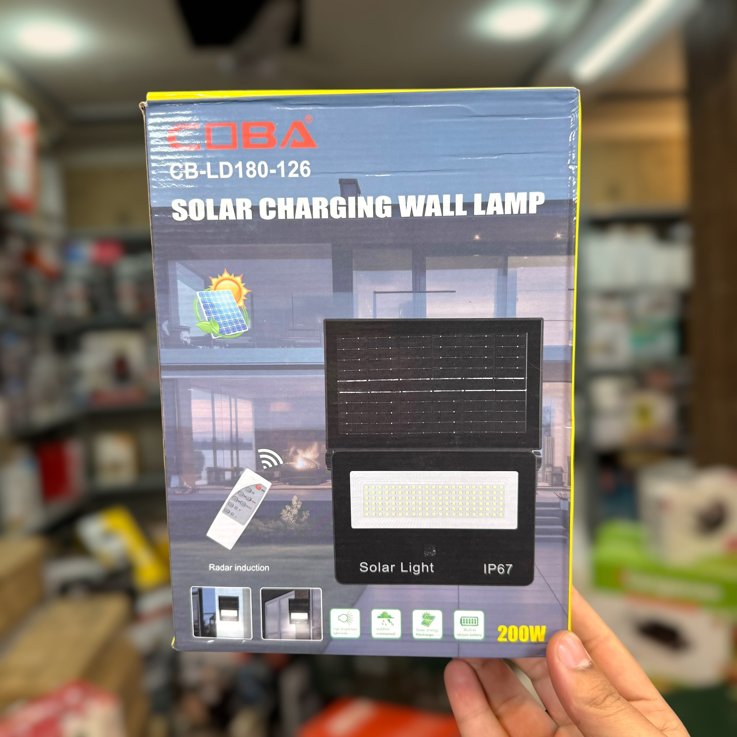 Coba 200W Solar Charging Wall Lamp